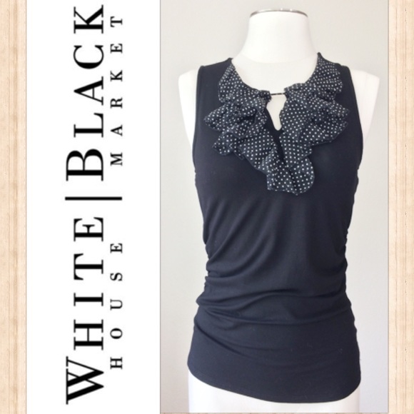 WHBM ruffle neckline sleeveless top - Picture 6 of 6